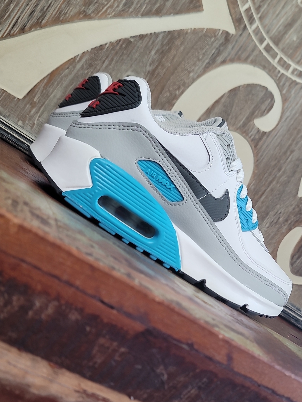 🔥 Nike Air Max 90 LTR 'White Chlorine Blue' Wmns 5.5 Good/Like New (Read)